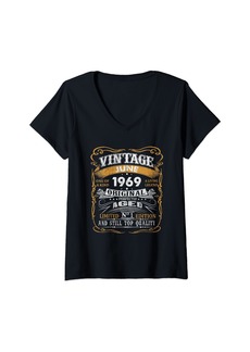 Born Womens 55th Birthday Gifts Awesome Since June 1969 55 Year Old V-Neck T-Shirt