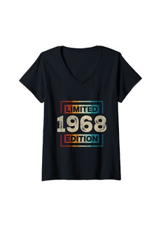 Born Womens 56th Birthday Men 56 Years Old Women Limited Edition 1968 V-Neck T-Shirt