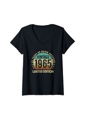 Born Womens 60 Years Old Gifts Vintage 1965 Funny 60th Birthday Retro V-Neck T-Shirt