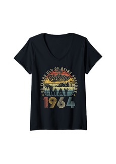 Born Womens 60 Years Old Vintage May 1964 Gifts 60th Birthday Men Women V-Neck T-Shirt