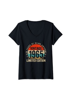 Born Womens 60 Years Old Vintage 1965 Limited Edition 60th Birthday Gift V-Neck T-Shirt