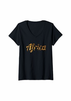 Born Womens Africa Cheetah and Leopard Print Zoo Animal African Safari V-Neck T-Shirt