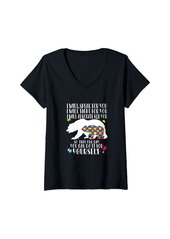 Born Womens Autism Awareness Shirt Gifts for Mom Mama Bear Autism Mom V-Neck T-Shirt
