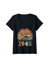 Born Womens Awesome Since August 1945 Vintage 79th Birthday Gifts Men V-Neck T-Shirt
