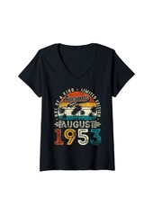 Born Womens Awesome Since August 1953 Vintage 71st Birthday Gift Men Dad V-Neck T-Shirt