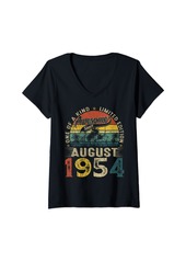 Born Womens Awesome Since August 1954 Vintage 70th Birthday Gifts Women V-Neck T-Shirt