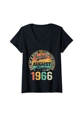 Born Womens Awesome Since August 1966 Vintage 58th Birthday Gifts Men V-Neck T-Shirt