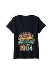 Born Womens Awesome Since August 1984 Vintage 40th Birthday Gifts Men V-Neck T-Shirt