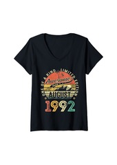 Born Womens Awesome Since August 1992 Vintage 32nd Birthday Gifts Men V-Neck T-Shirt
