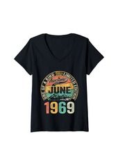 Born Womens Awesome Since June 1969 Vintage 55th Birthday Gifts Men V-Neck T-Shirt