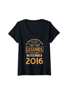 Womens Birthday Legends Were Born In November 2016 V-Neck T-Shirt
