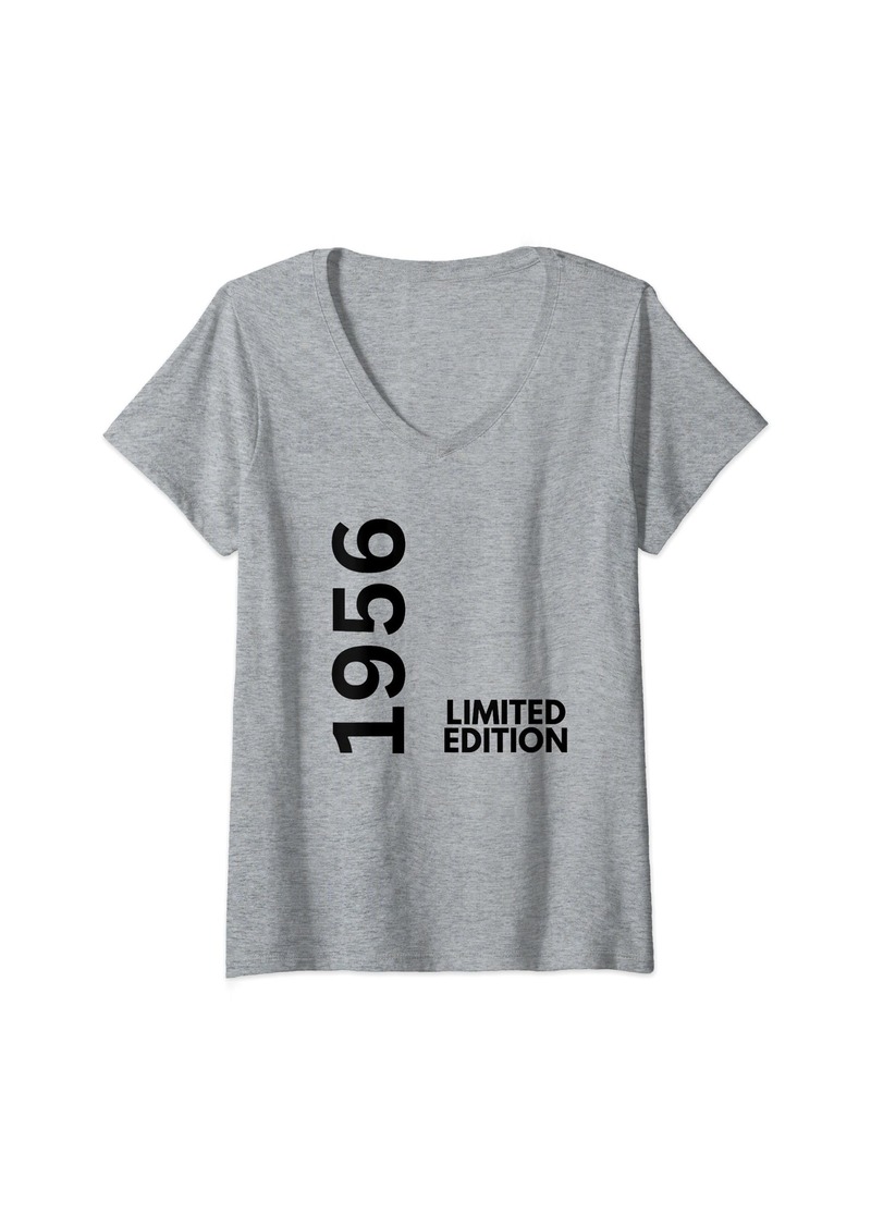 Womens Born in 1956 . Limited Edition V-Neck T-Shirt