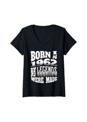 Womens Born in 1962 When Legends Were Made V-Neck T-Shirt