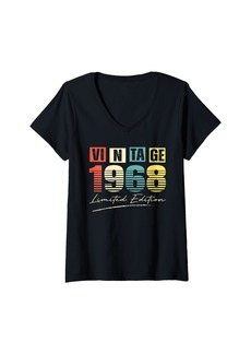 Womens Born in 1968 Vintage Best Of 1968 V-Neck T-Shirt