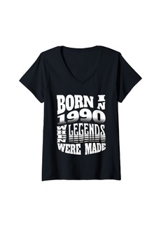 Womens Born in 1990 When Legends Were Made V-Neck T-Shirt