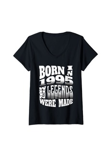 Womens Born in 1995 When Legends Were Made V-Neck T-Shirt