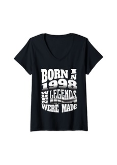 Womens Born in 1998 When Legends Were Made V-Neck T-Shirt