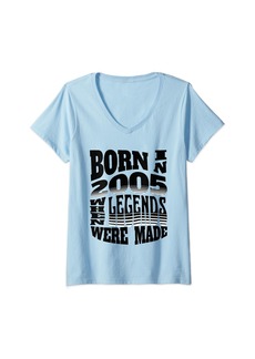 Womens Born in 2005 When Legends Were Made V-Neck T-Shirt