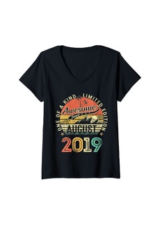 Womens Born in August 2019 5th Birthday Gifts Boy Girl V-Neck T-Shirt
