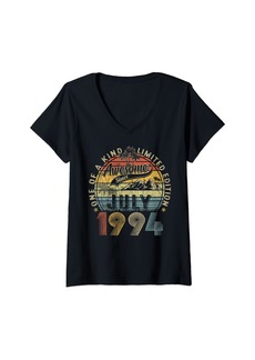 Womens Born In July 1994 30th Birthday Decoration 30 Year Old Gifts V-Neck T-Shirt
