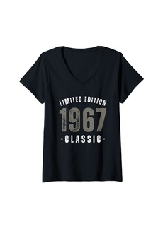 Womens Born Vintage 1967 Classic Distressed Limited Edition Classic V-Neck T-Shirt