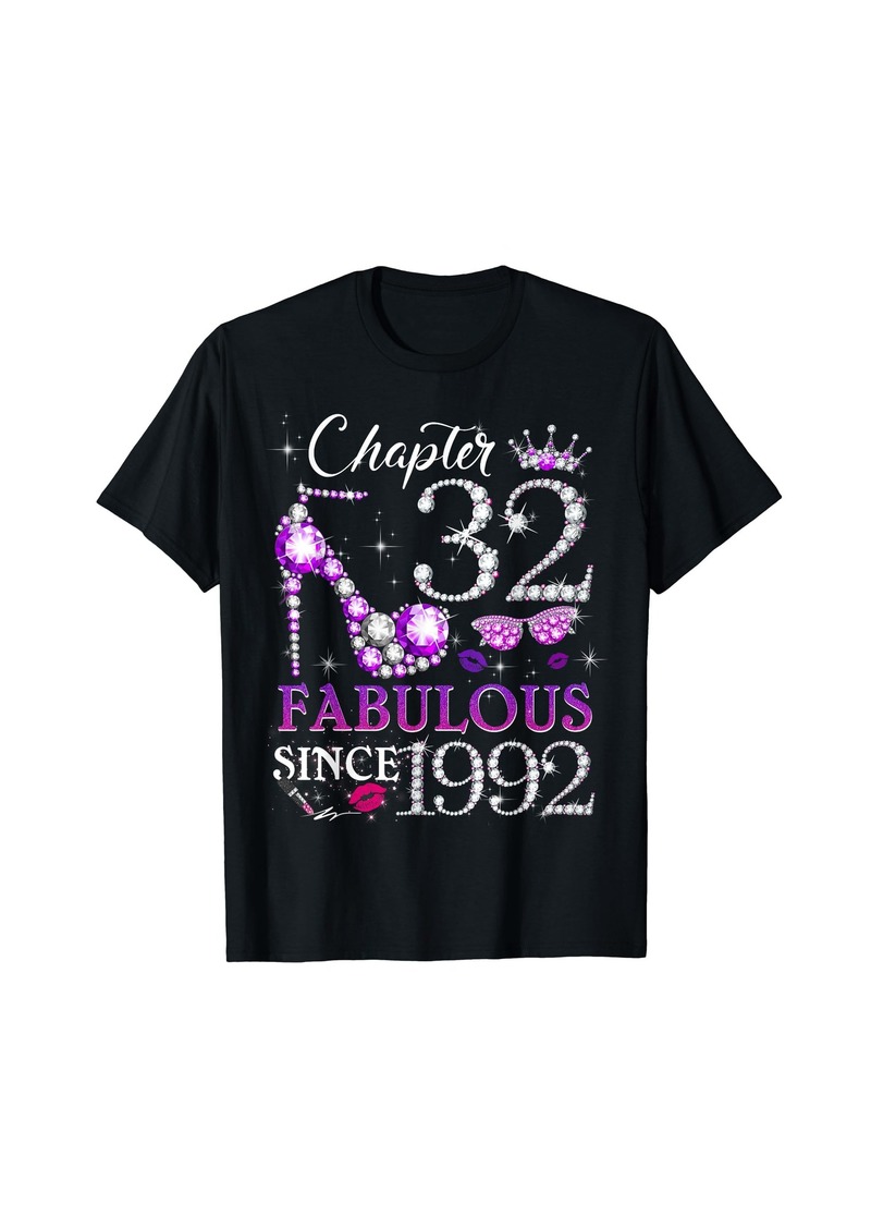 Born Womens Chapter 32 EST 1992 32 Years Old 32nd Birthday Queen T-Shirt