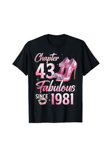 Born Womens Chapter 43 EST 1981 43 Years Old 43rd Birthday Queen T-Shirt
