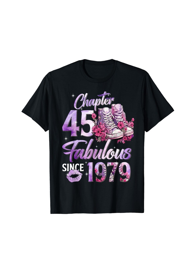 Born Womens Chapter 45 EST 1979 45 Years Old 45th Birthday Queen T-Shirt