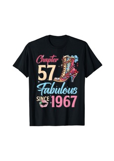 Born Womens Chapter 57 EST 1967 57 Years Old 57th Birthday Queen T-Shirt
