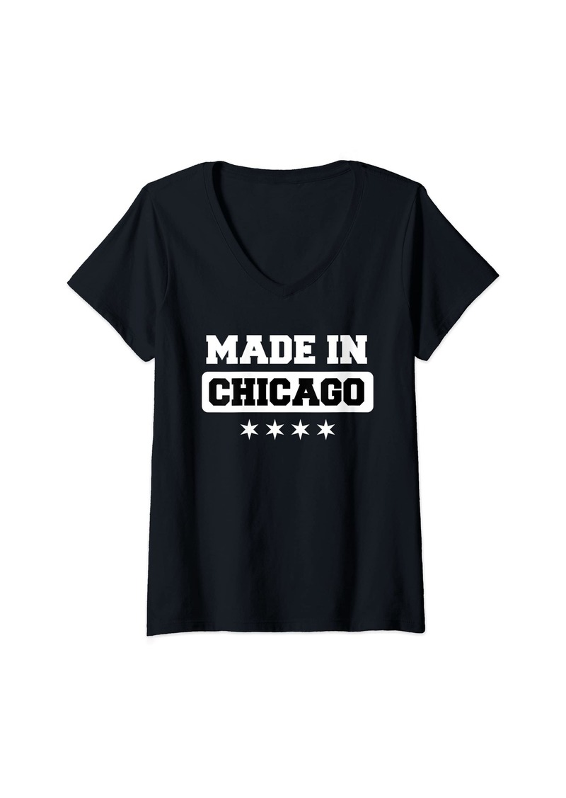 Womens Chicago - Made In Chicago - Chicago Born V-Neck T-Shirt