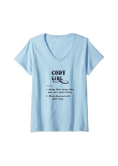 Born Womens CODY GIRL - Wyoming | Funny Definition - Women's - V-Neck T-Shirt