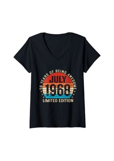 Born Womens Funny 56 Years Old July 1968 Retro 56th Birthday Gifts Men V-Neck T-Shirt