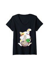 Born Womens Ramen Cat Anime Kawaii Japanese Gifts Girl Official Teenager V-Neck T-Shirt