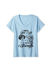 Born Womens I'm A June girl i can do all things through Christ Gifts V-Neck T-Shirt