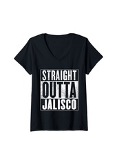 Born Womens Jalisco- Straight Outta Jalisco V-Neck T-Shirt