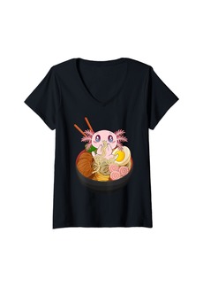 Born Womens Kawaii Anime Axolotl Ramen Noodle Men Girls Kids Women Boys V-Neck T-Shirt