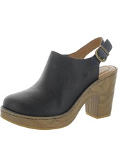 Born Womens Leather Ankle Strap Clogs