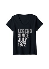 Born Womens Legend SInce July 1972 Awesome 49 Years Old 49th Birthday V-Neck T-Shirt