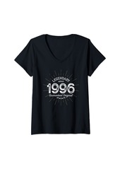 Born Womens Legendary since 1996 - Birth Year Milestone Grunge Birthday V-Neck T-Shirt