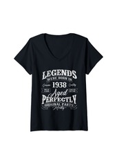Womens Legends Were Born In 1938 Year Of Birth Birthday V-Neck T-Shirt