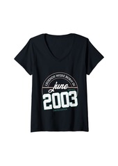 Womens Legends Were Born In 2003 Year Of Birth Birthday V-Neck T-Shirt