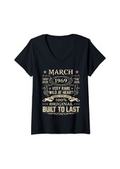 Born Womens March 1969 Shirt 55 Years Old 55th Birthday V-Neck T-Shirt