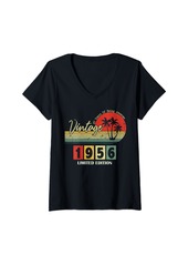 Born Womens Mens 67th Birthday Vintage 1956 Limited Edition 67 Years Old V-Neck T-Shirt