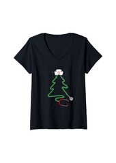 Born Womens Stethoscope Christmas Tree Nurse Xmas Pajamas Holidays Gifts V-Neck T-Shirt