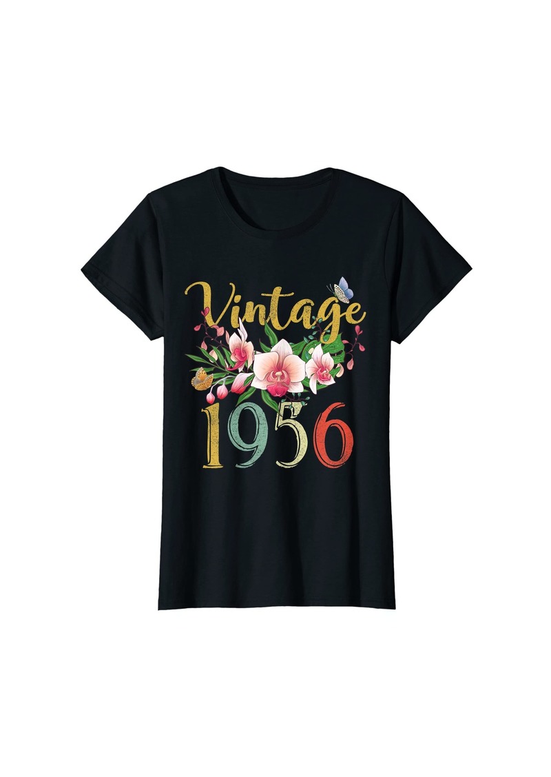 Born Womens Vintage 1956 Orchid Funny 66th Birthday Awesome Since 1956 T-Shirt