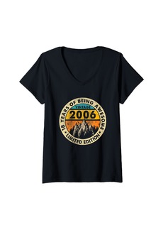 Born Womens Vintage 2006 Limited Edition 18th Birthday 18 Years Old Gift V-Neck T-Shirt