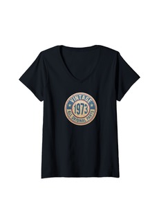 Born Womens Vintage Made In 1973 Original Parts Classic 51st Birthday V-Neck T-Shirt