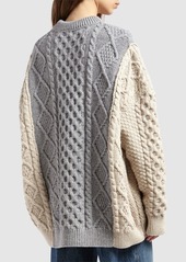 Bottega Veneta Aran Knit Wool Blend Oversize Sweater