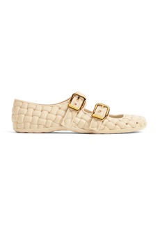 Bottega Veneta - Amy Mary-Jane Rubber Ballet Flats - White - IT 40 - Moda Operandi