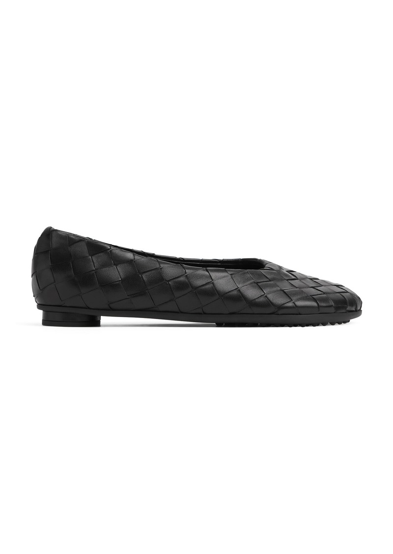 Bottega Veneta - Atomic Intrecciato Leather Ballet Flats - Black - IT 39 - Moda Operandi